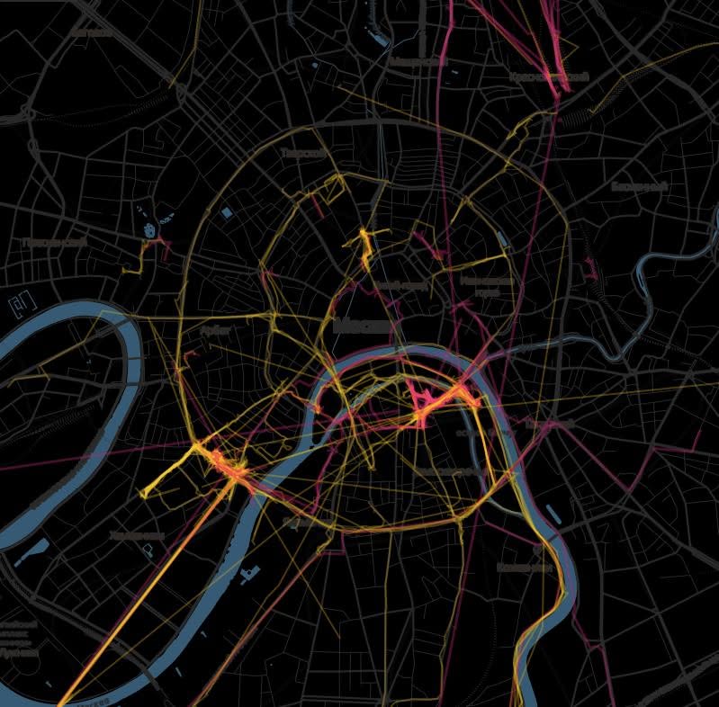 My movements around Moscow — a personal data-mapping experiment.